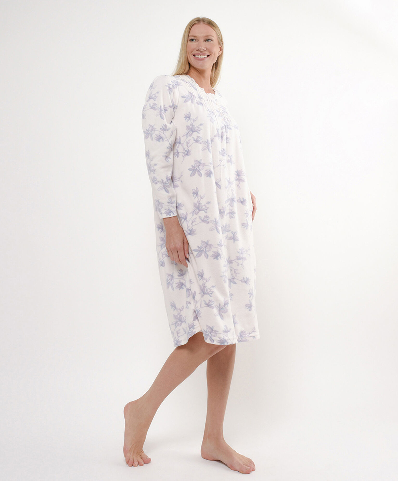 Camisa de dormir mujer polar print floreado Camisa de dormir mujer polar print floreado