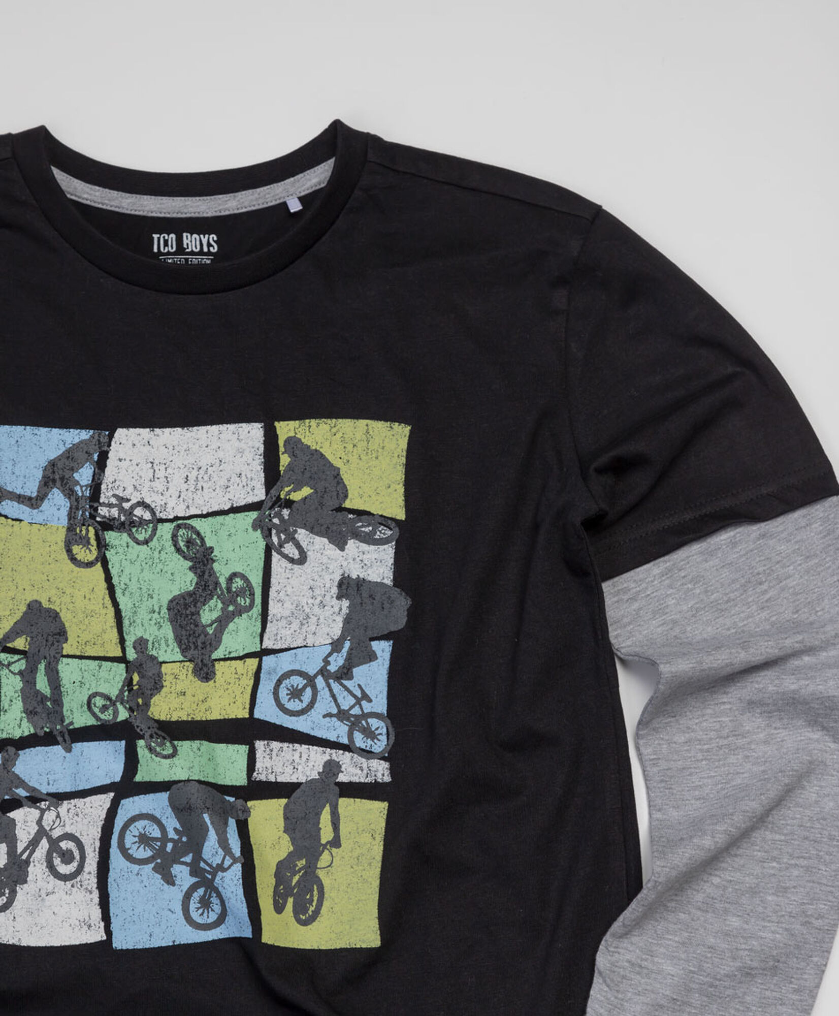 Polera niño cuadros bicicleta Polera niño cuadros bicicleta