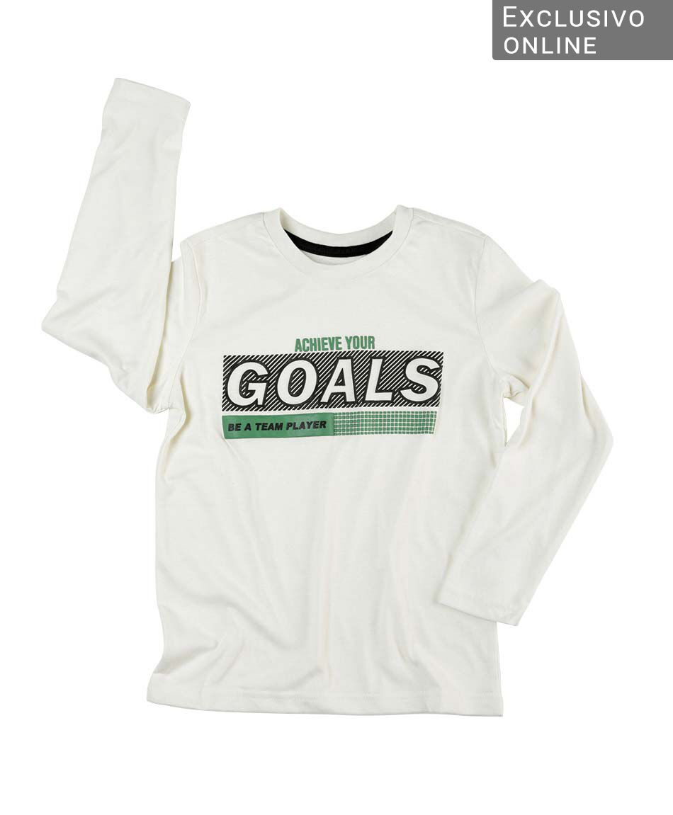 Polera ni&ntilde;o goals manga larga