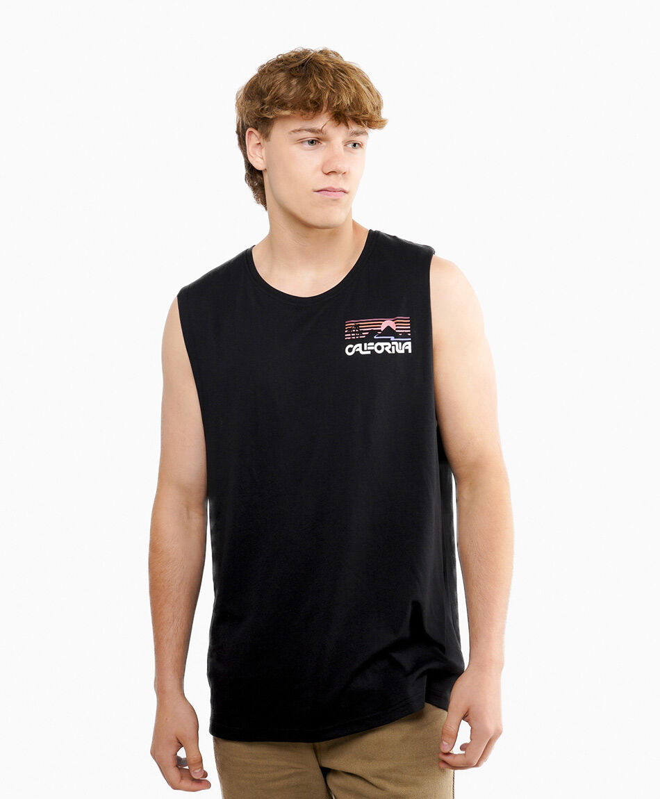 Polera hombre doble estampado california