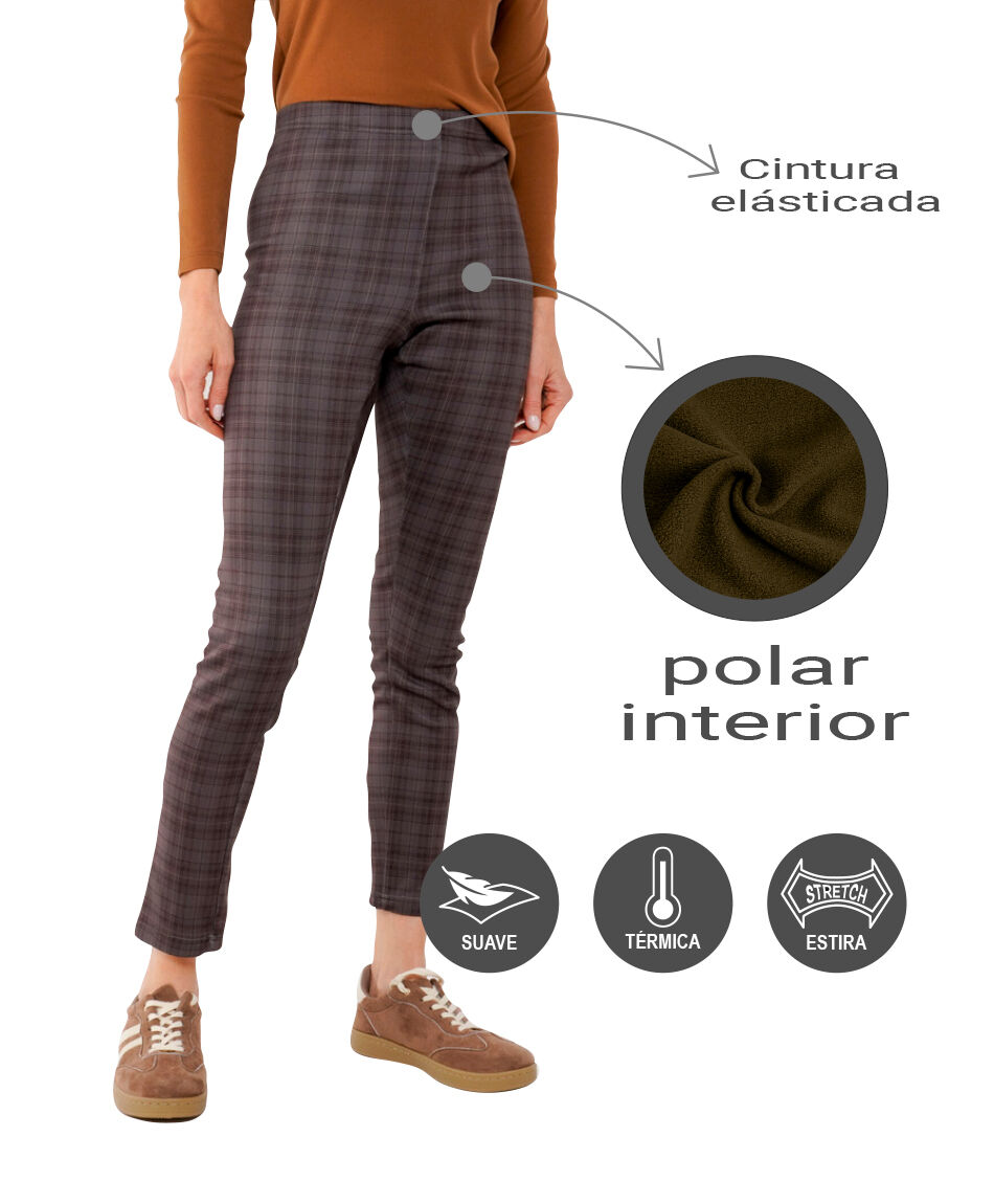 Leggins mujer escoc&eacute;s forrada