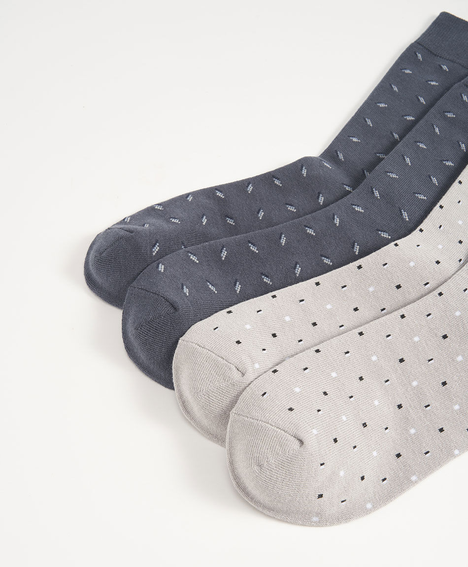 Pack 2 calcetines hombre puntos