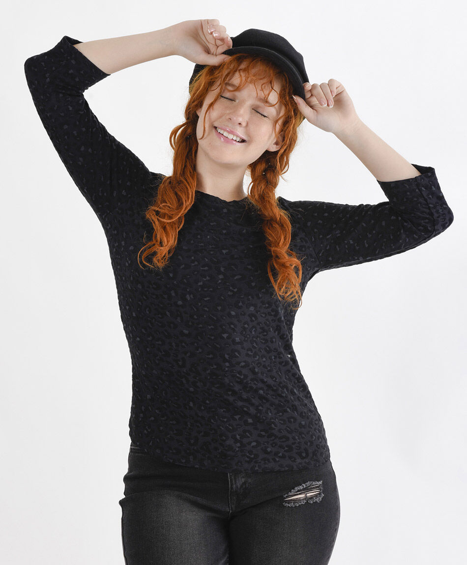 Polera mujer texturizada