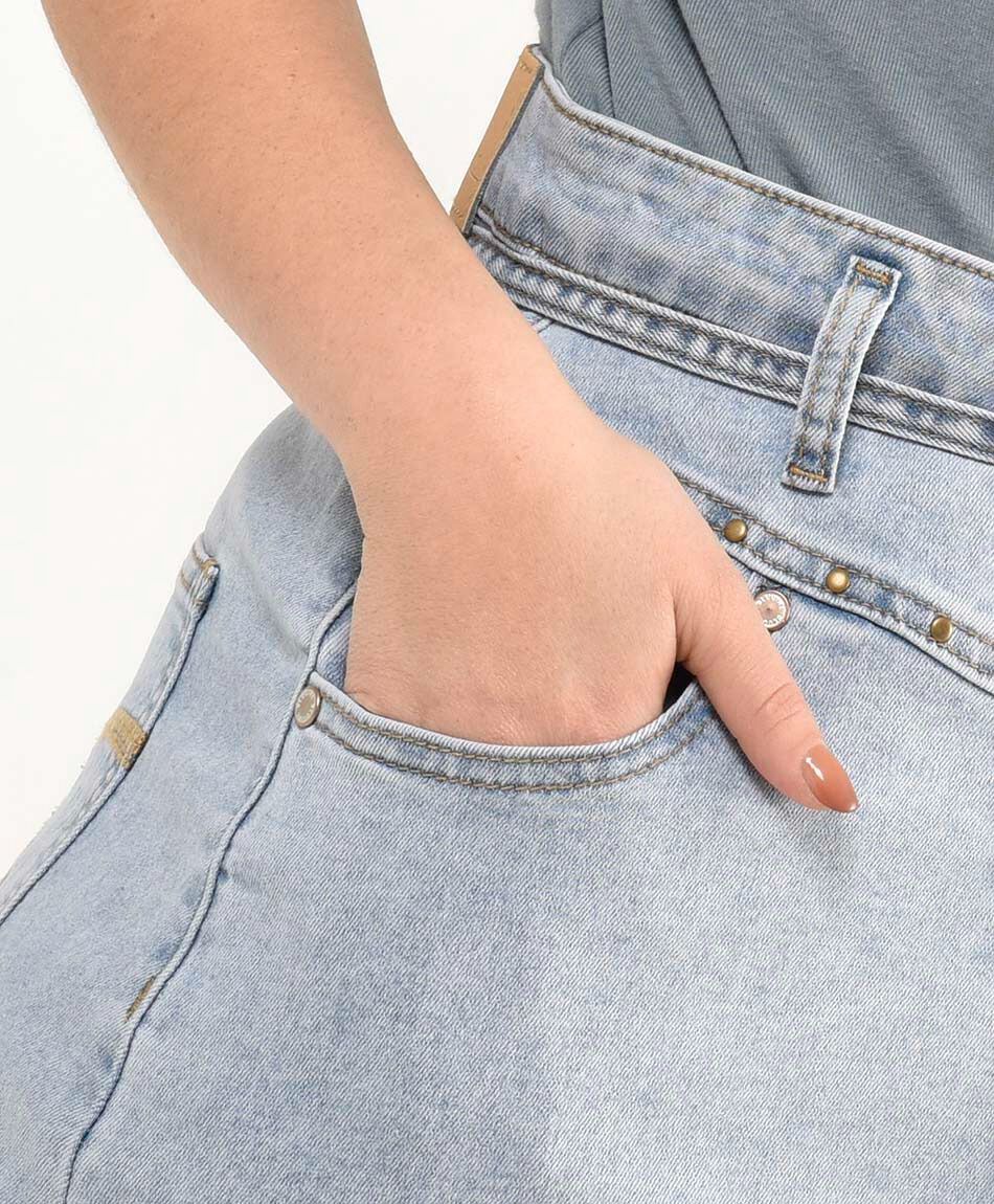 Mini falda mujer denim lazo