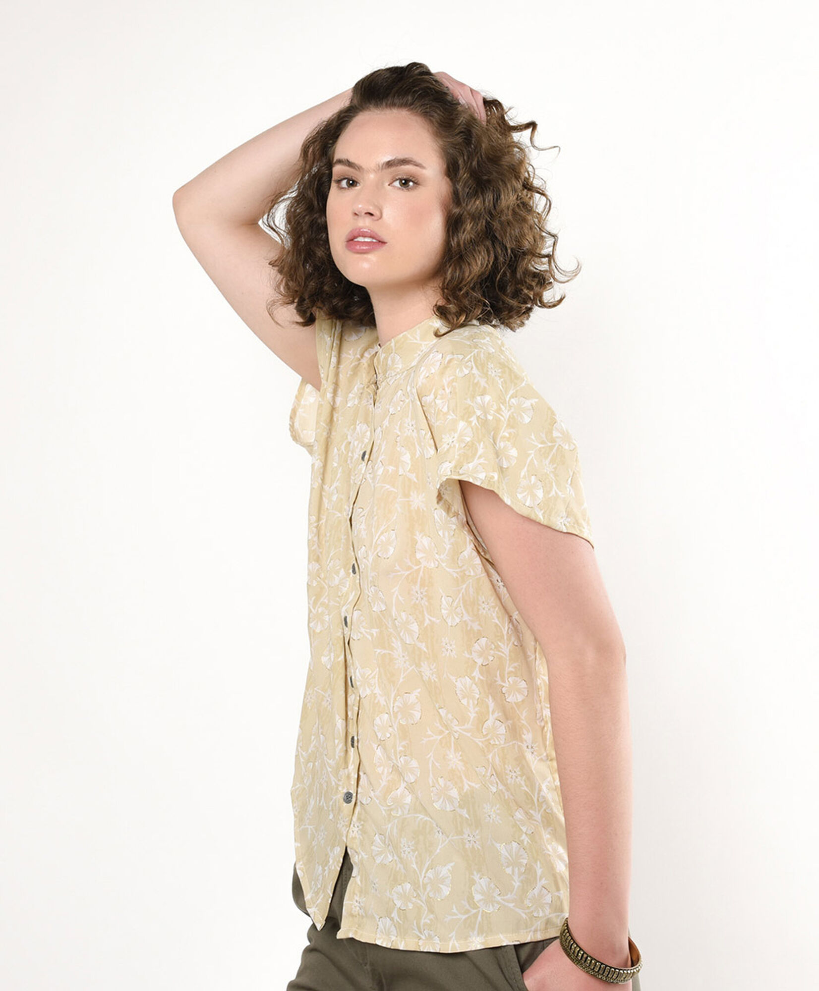 Blusa mujer floreado cuello mao Blusa mujer floreado cuello mao
