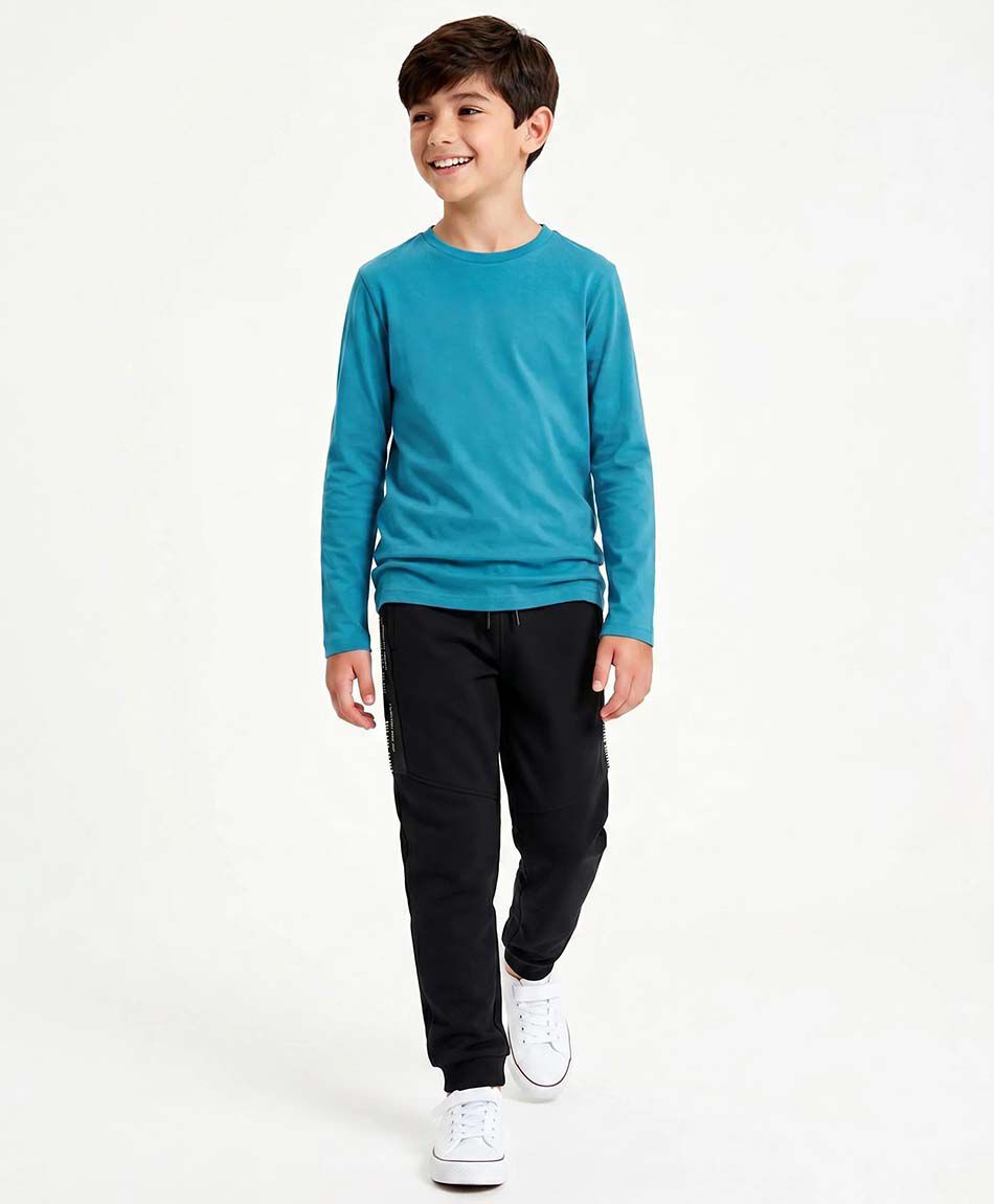 Pantal&oacute;n buzo ni&ntilde;o frase lateral