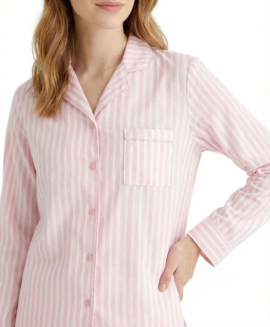 Pijama mujer camisero pink rayas