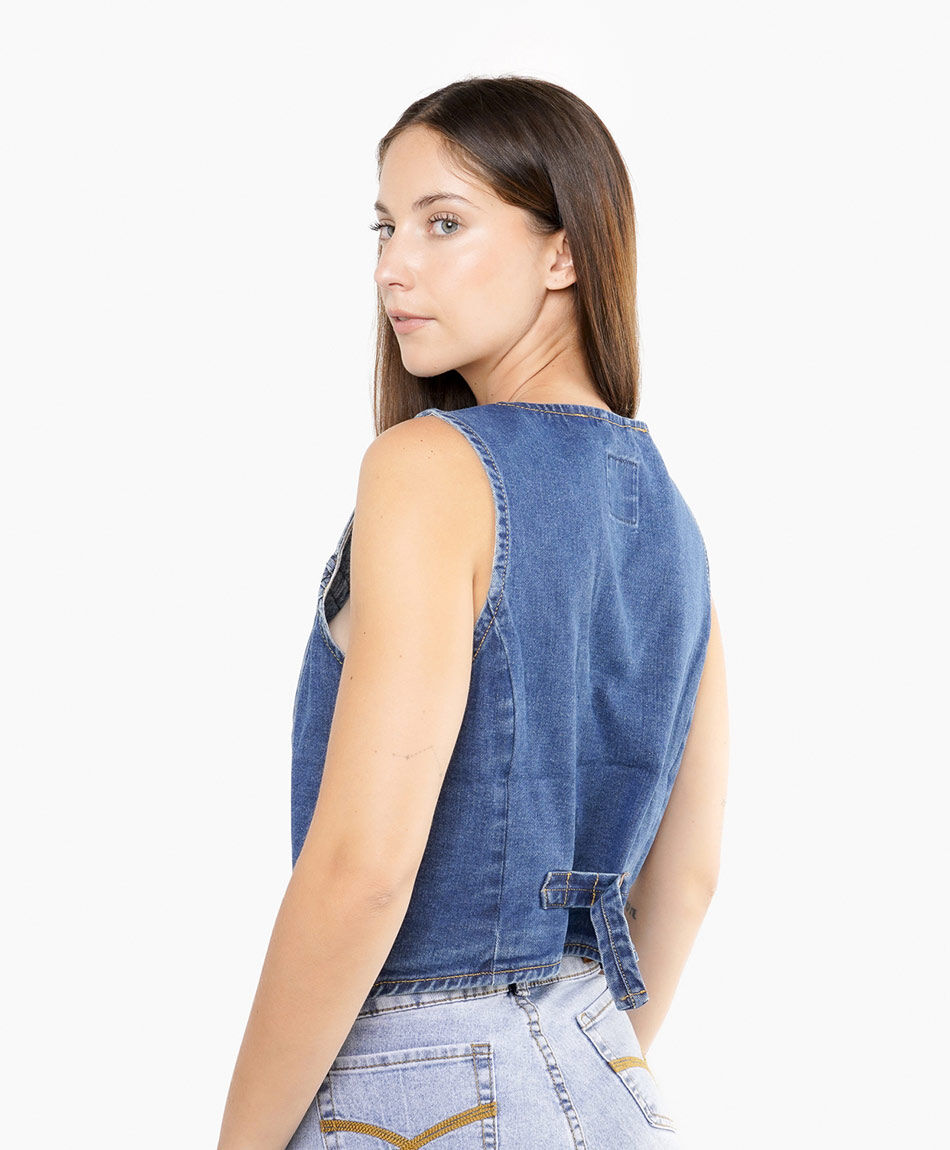 Vest mujer denim trenzas