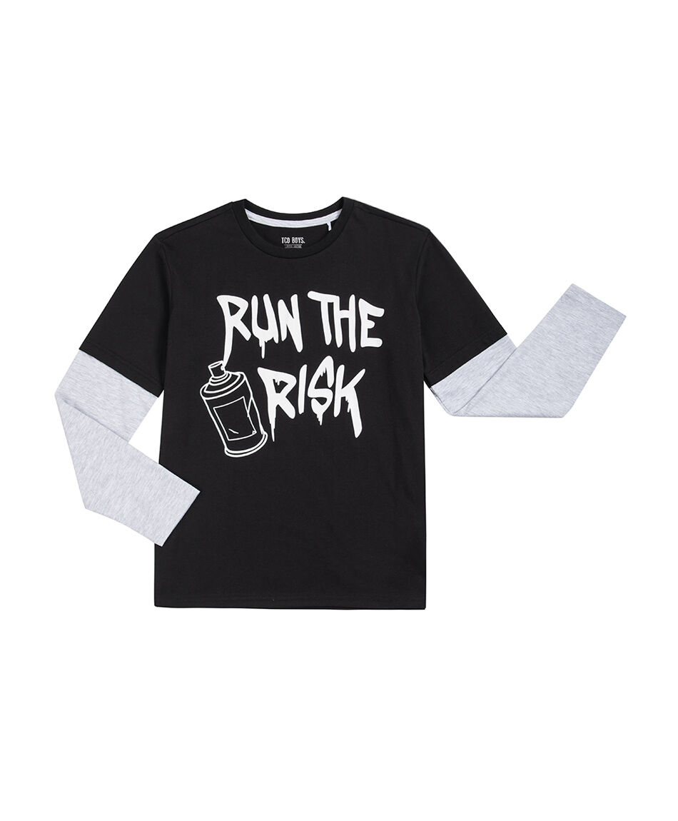 Polera ni&ntilde;o estampado un the risk