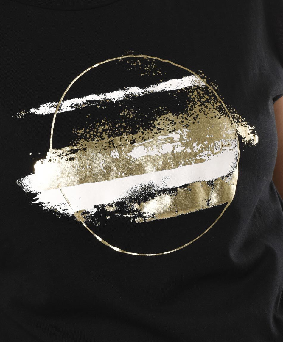 Polera mujer estampado metalizado