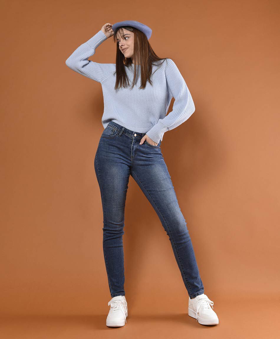 Jeans mujer desgastado slim fit