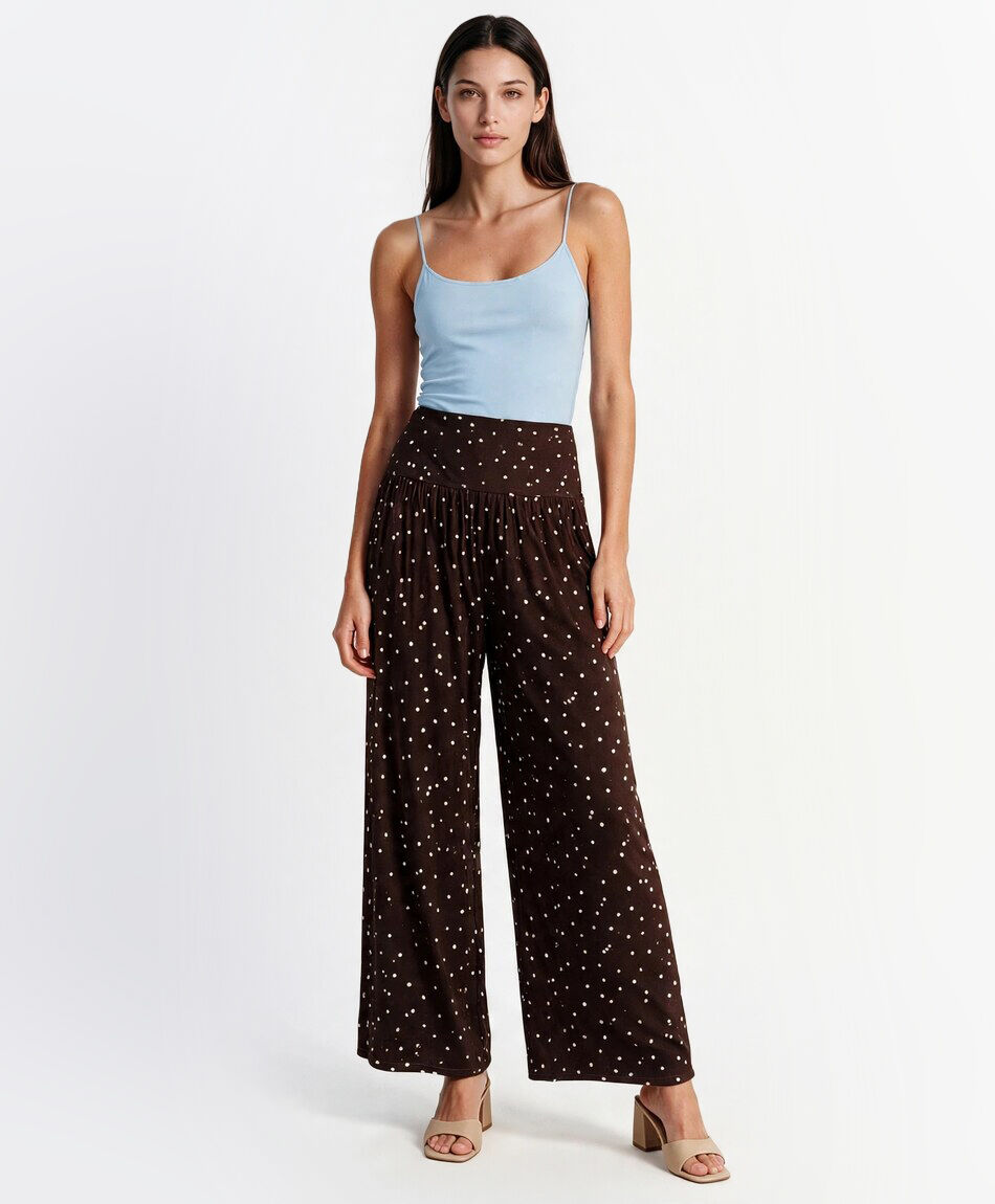 Pantal&oacute;n mujer wide lunares