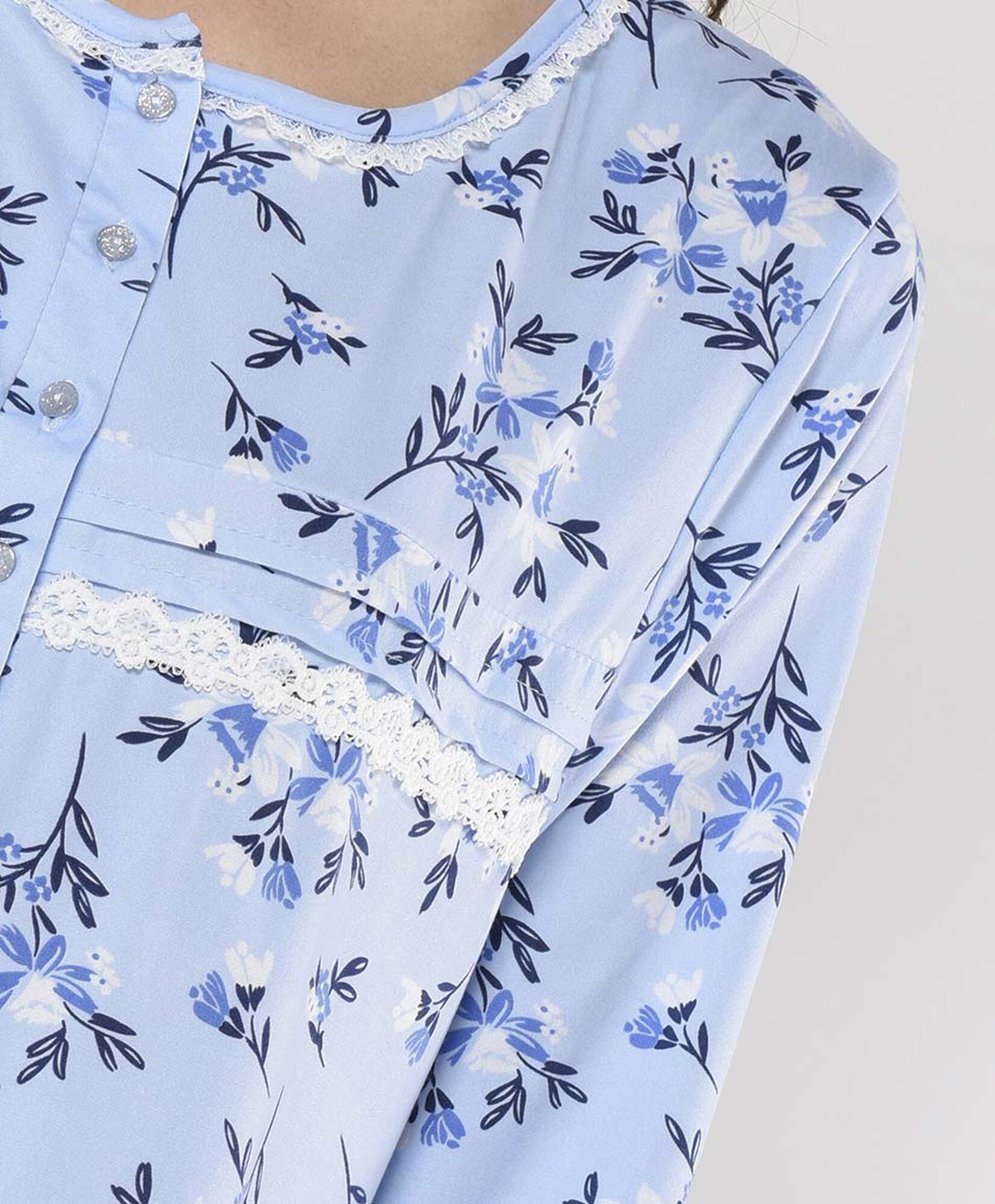 Camisa de dormir mujer larga floreada encajes Camisa de dormir mujer larga floreada encajes