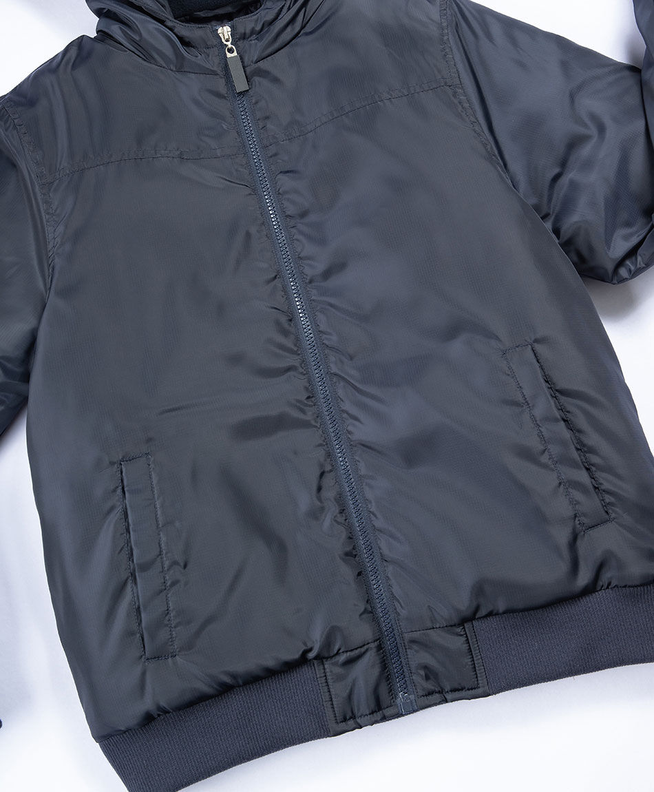 Parka escolar corta viento azulada