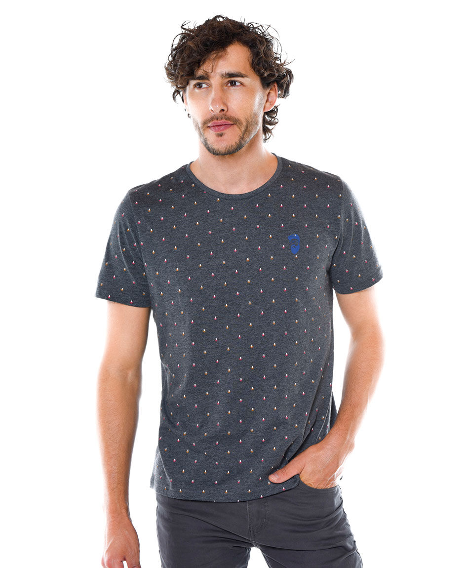 Polera estampada cuello redondo