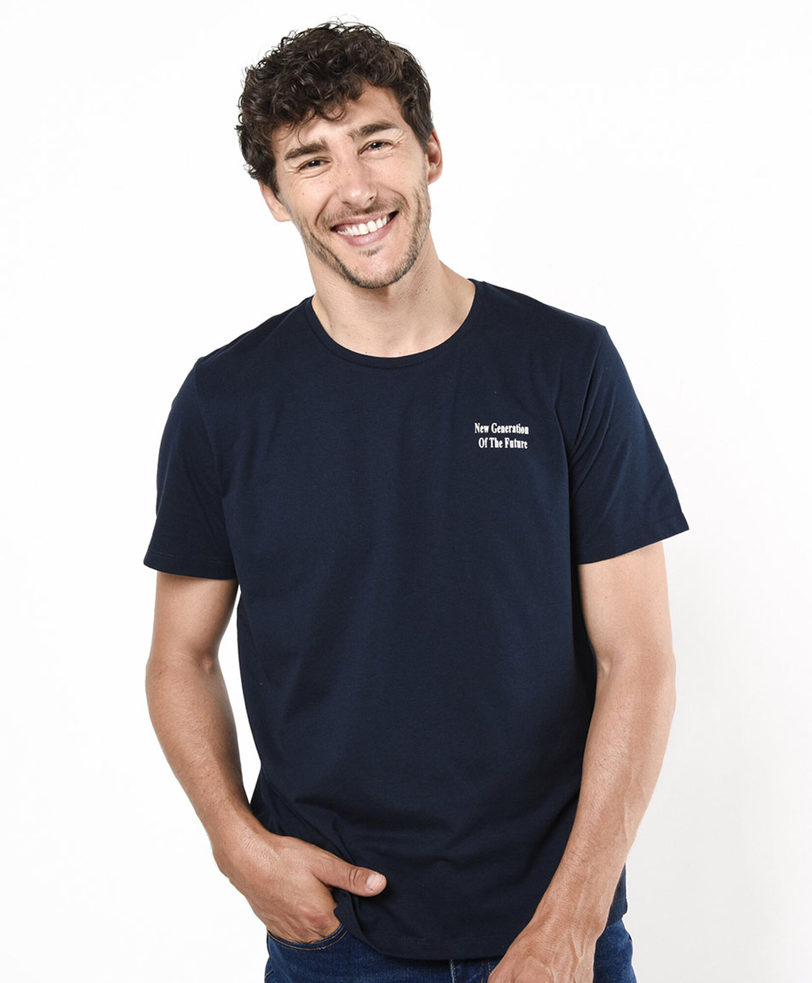 Polera hombre doble estampado frase Polera hombre doble estampado frase