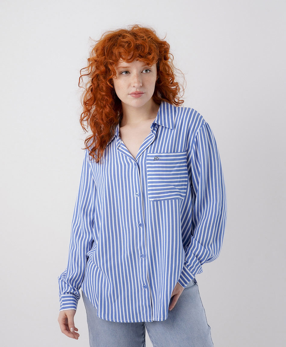 Blusa mujer l&iacute;neas bolsillo