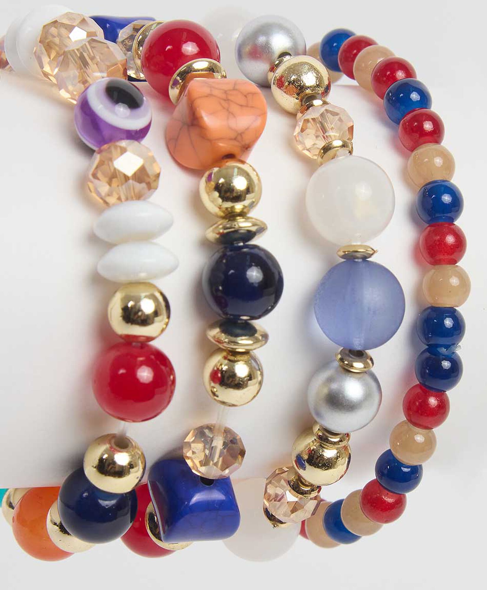 Set 4 pulseras mujer piedras colores Set 4 pulseras mujer piedras colores