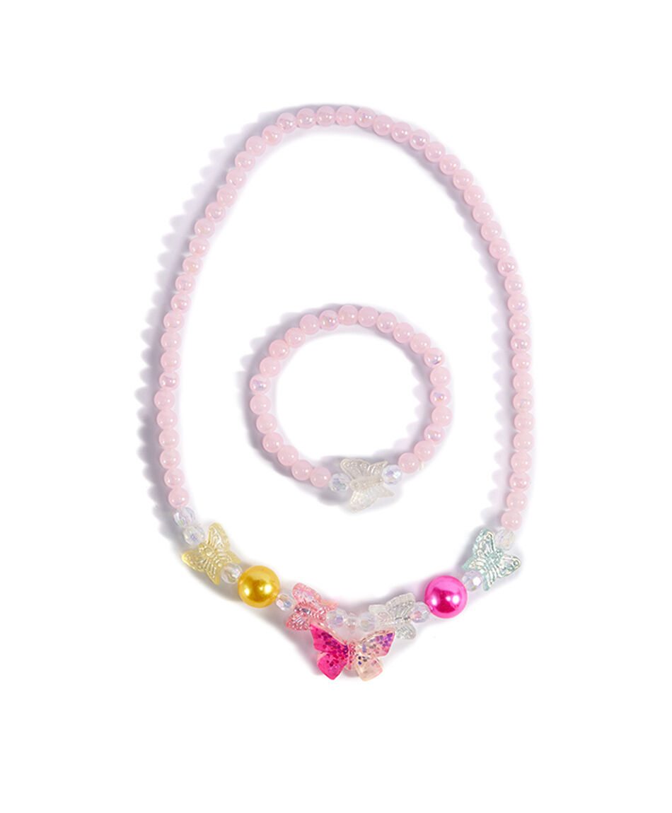 Set collar + pulsera infantil mariposa
