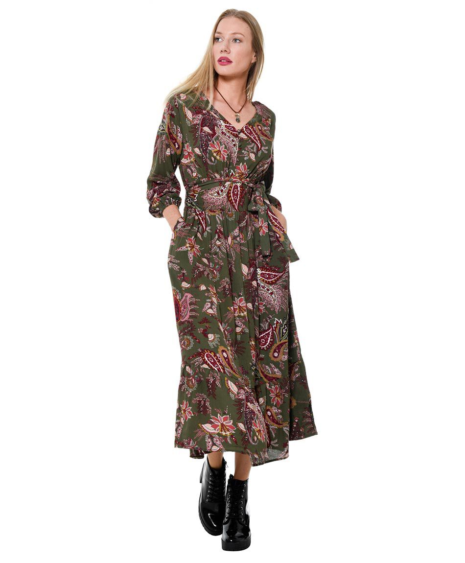 Vestido largo estampado
