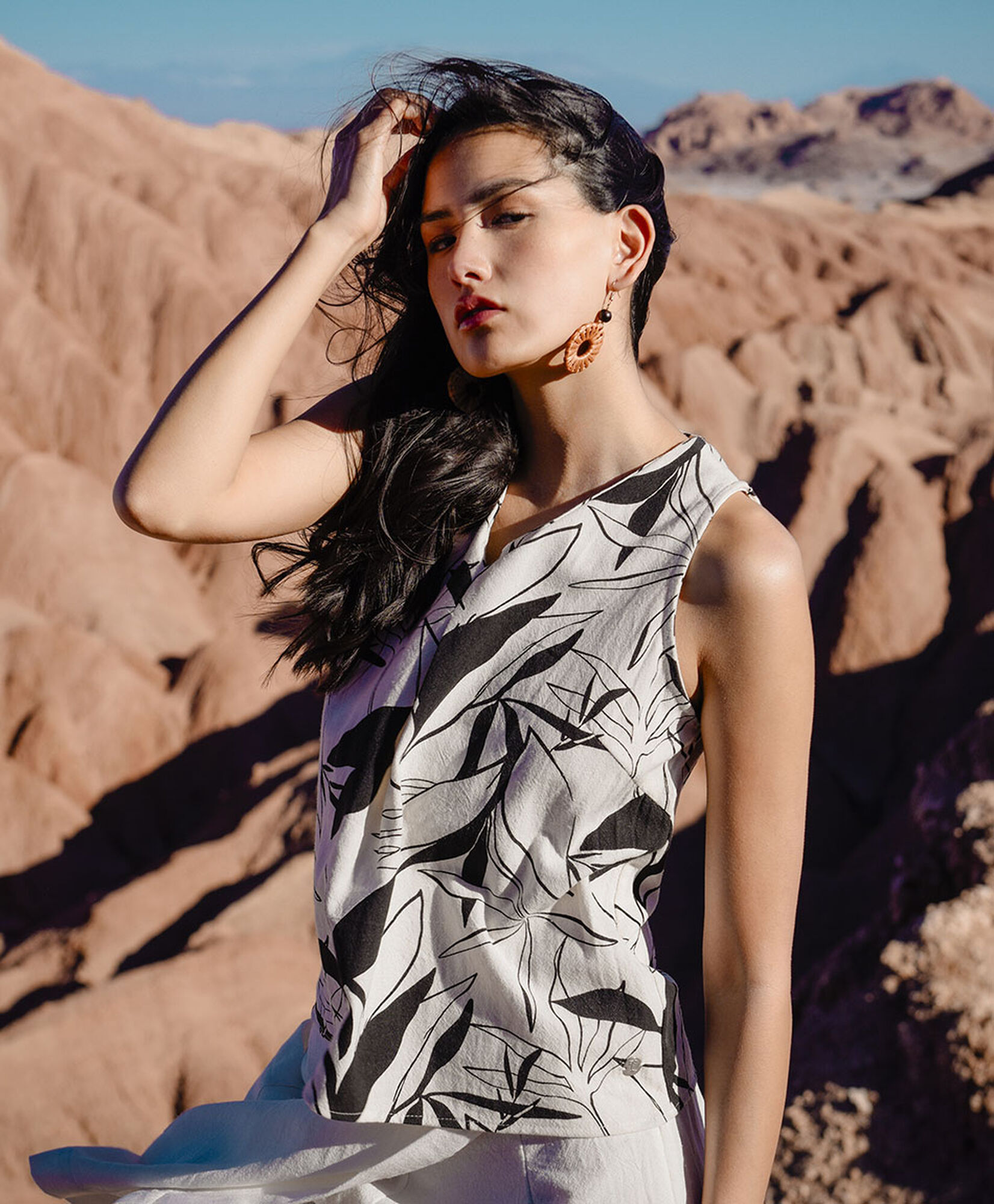 Blusa mujer hojas lino Blusa mujer hojas lino