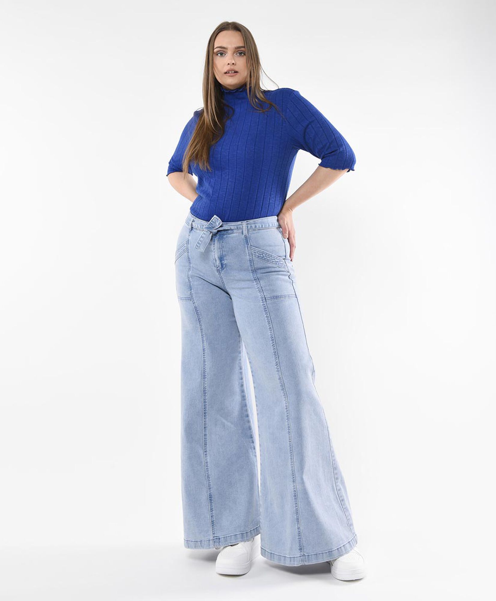 Jeans mujer cinturón tiro alto Jeans mujer cinturón tiro alto