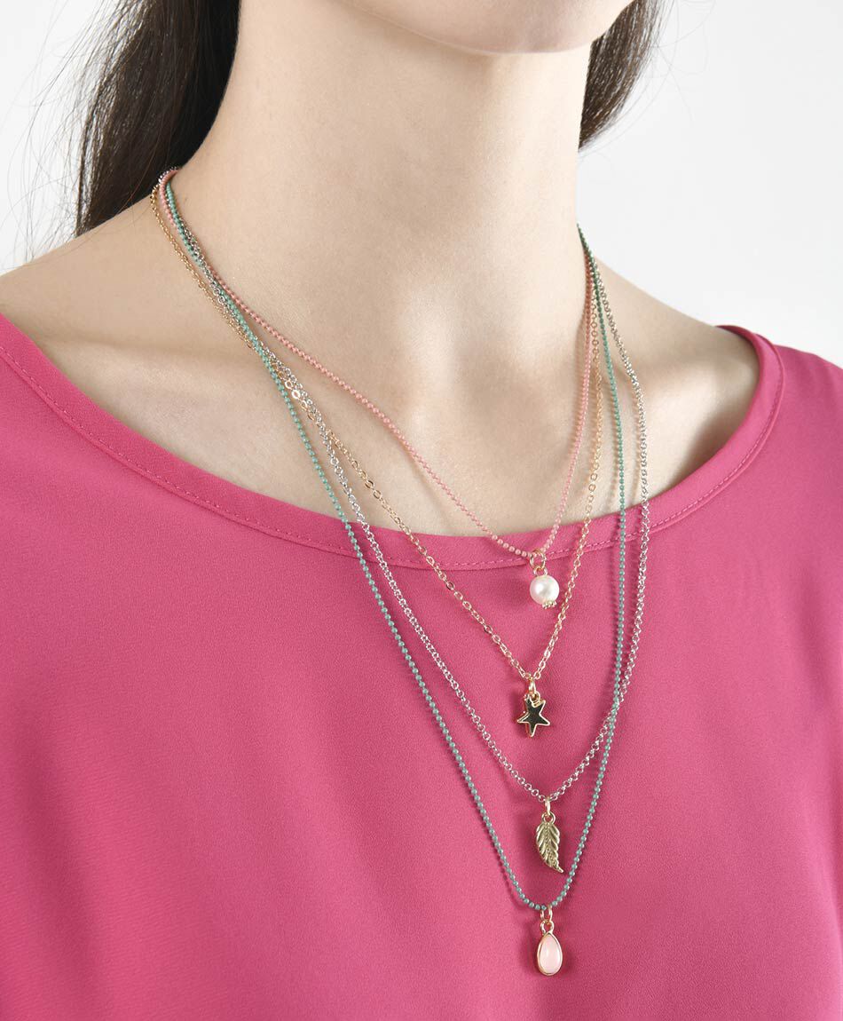 Collar mujer multi cadena 1 pieza