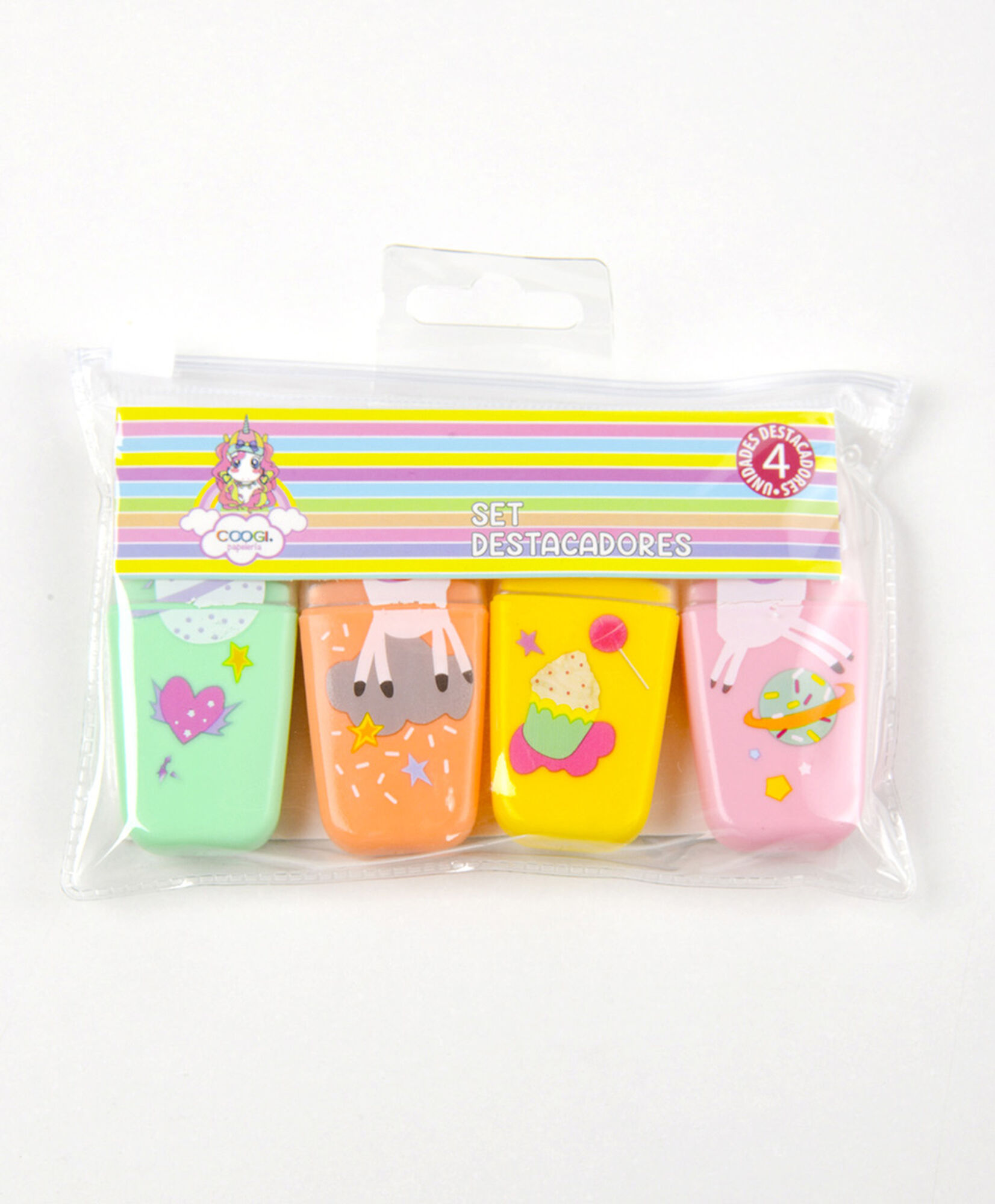 Set 4 destacadores colores Set 4 destacadores colores
