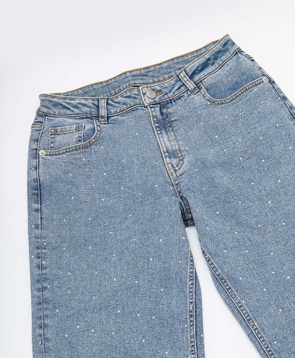 Jeans ni&ntilde;a brillos