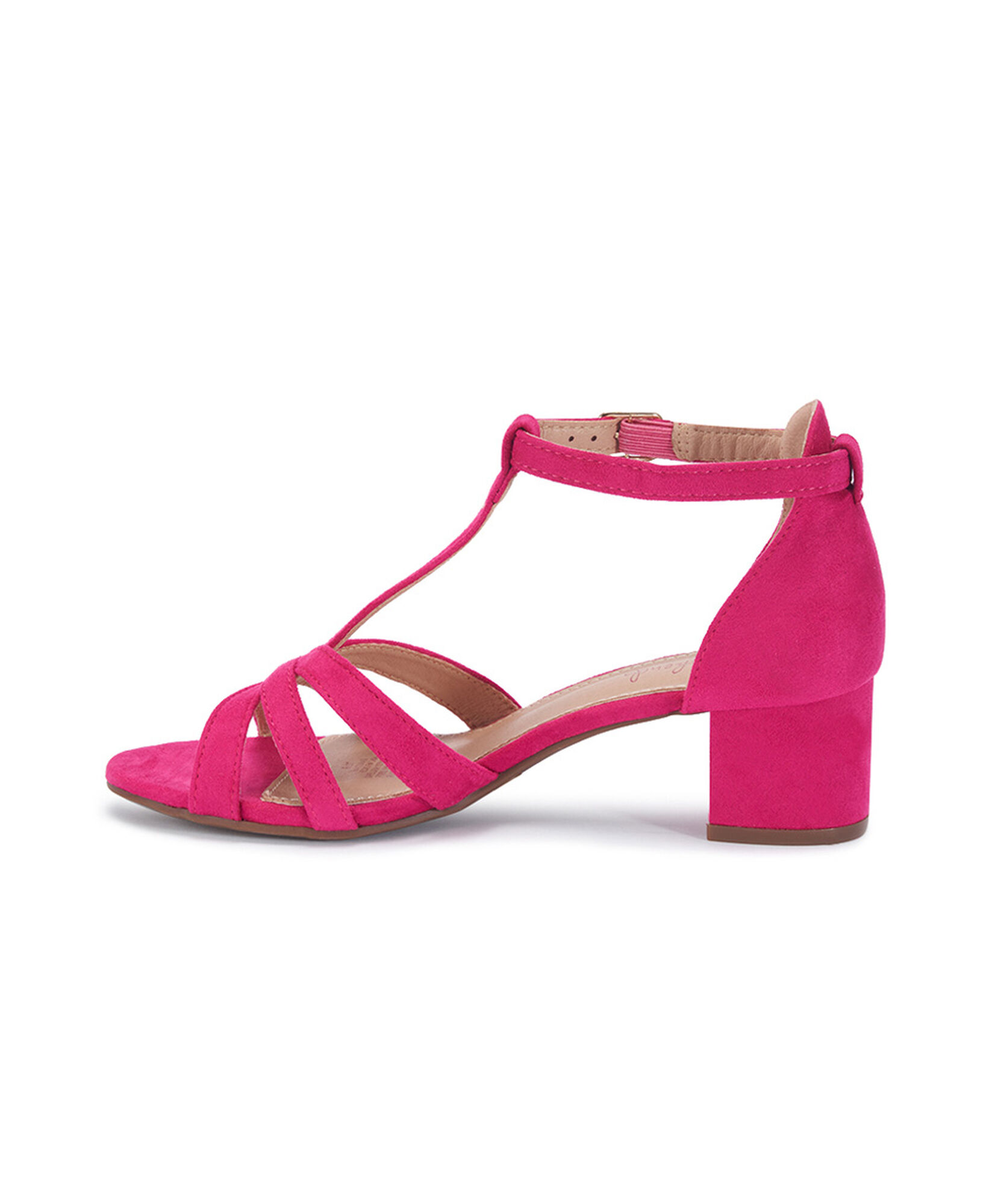 Sandalia mujer fucsia taco medio Sandalia mujer fucsia taco medio