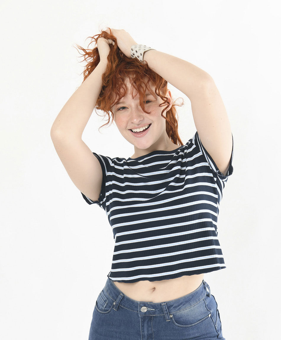 Polera mujer líneas horizontales