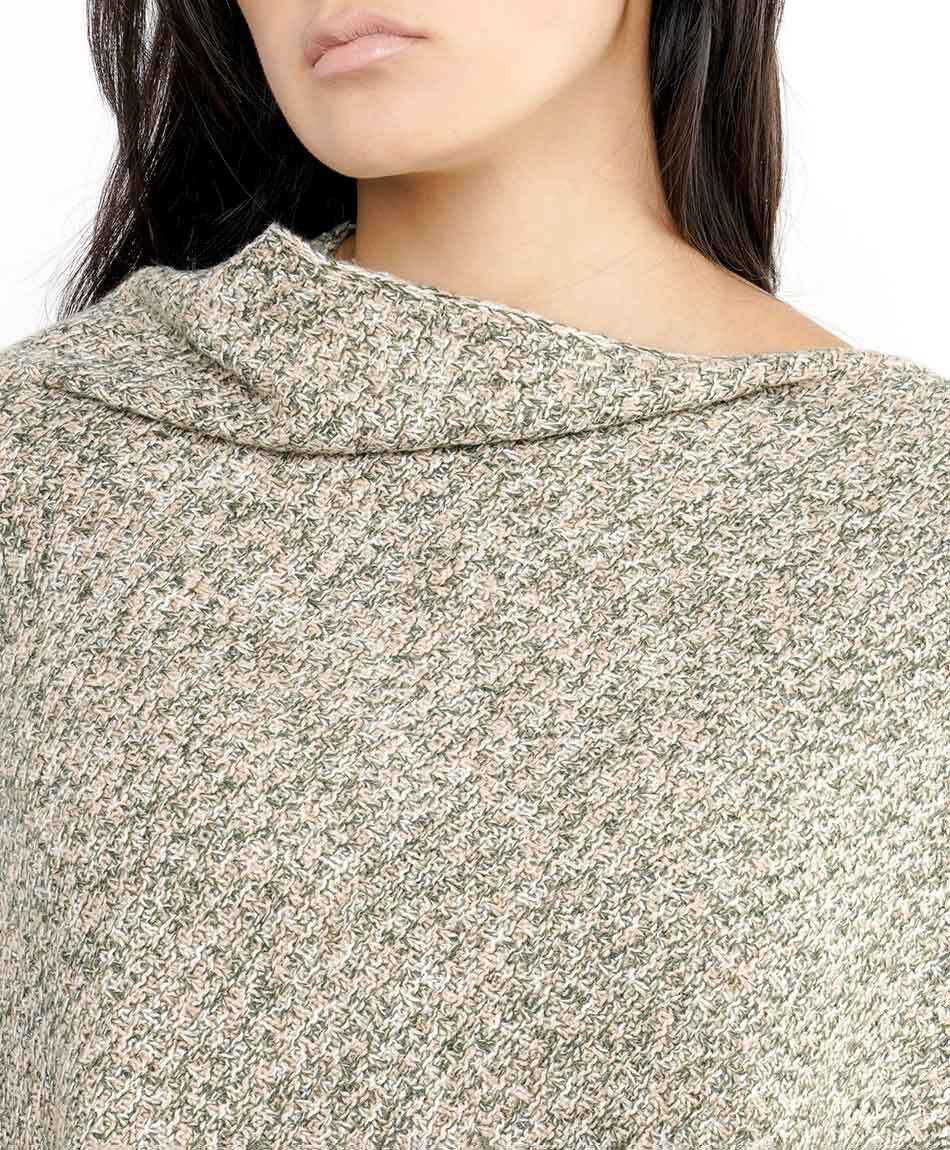 Poncho mujer light beige