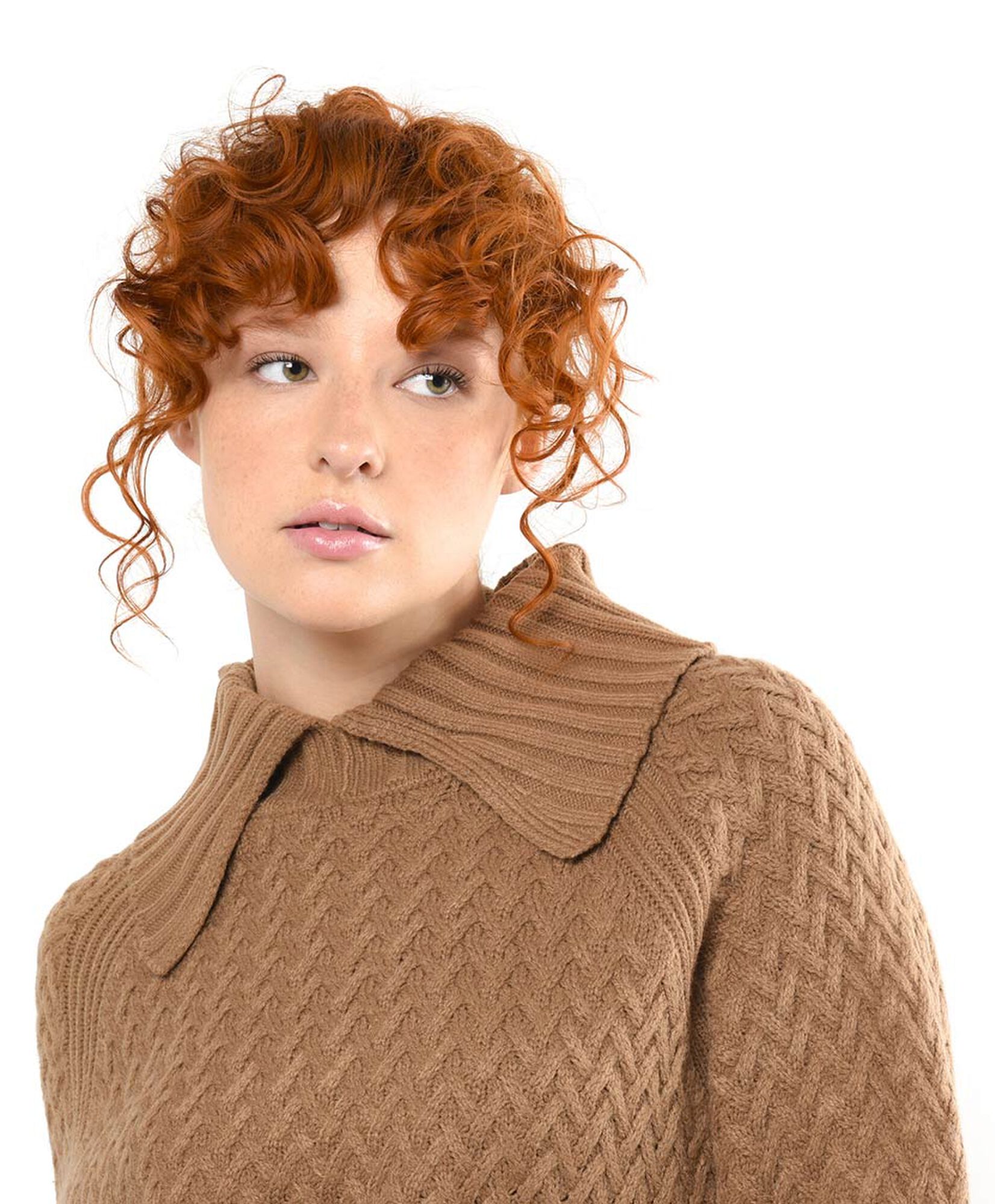 Sweater mujer trenzado cuello Sweater mujer trenzado cuello