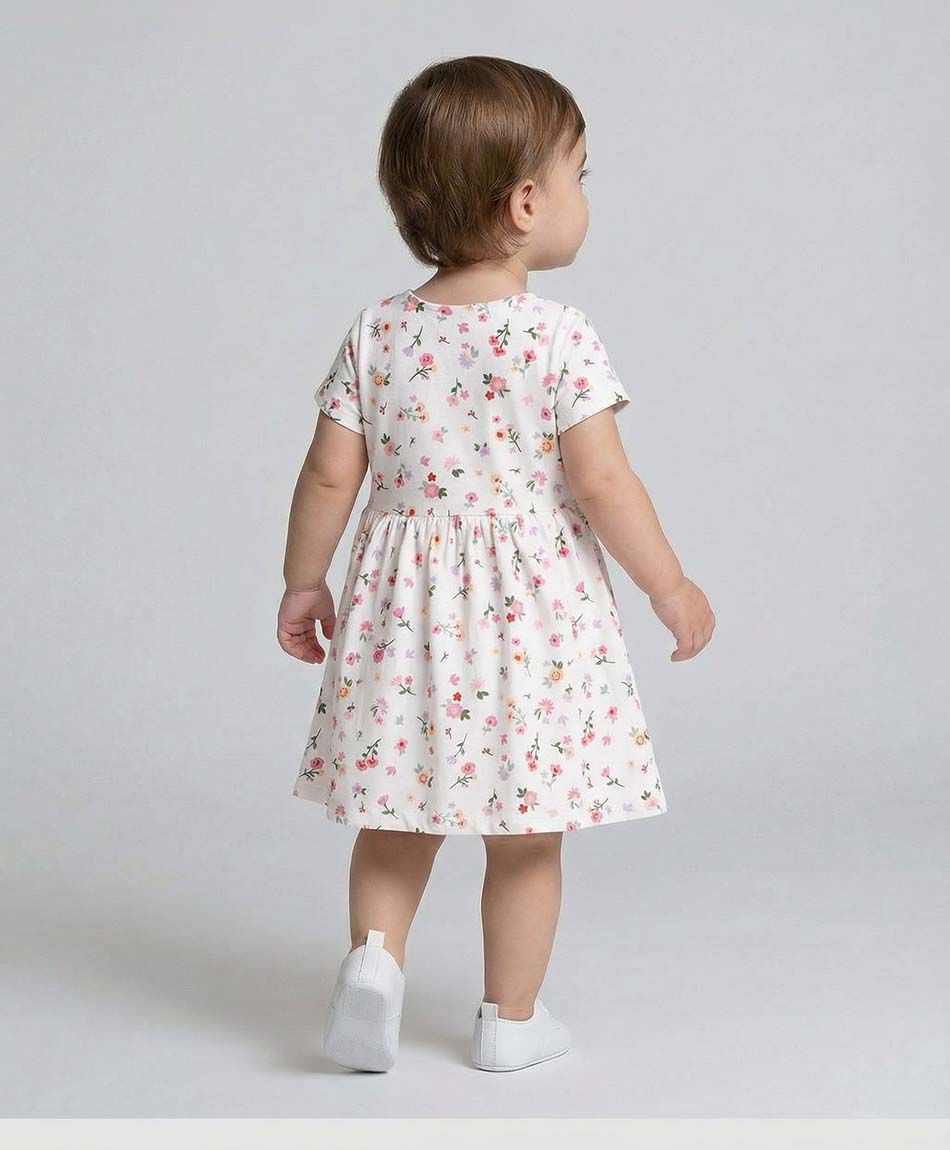 Vestido beb&eacute; florcitas botones
