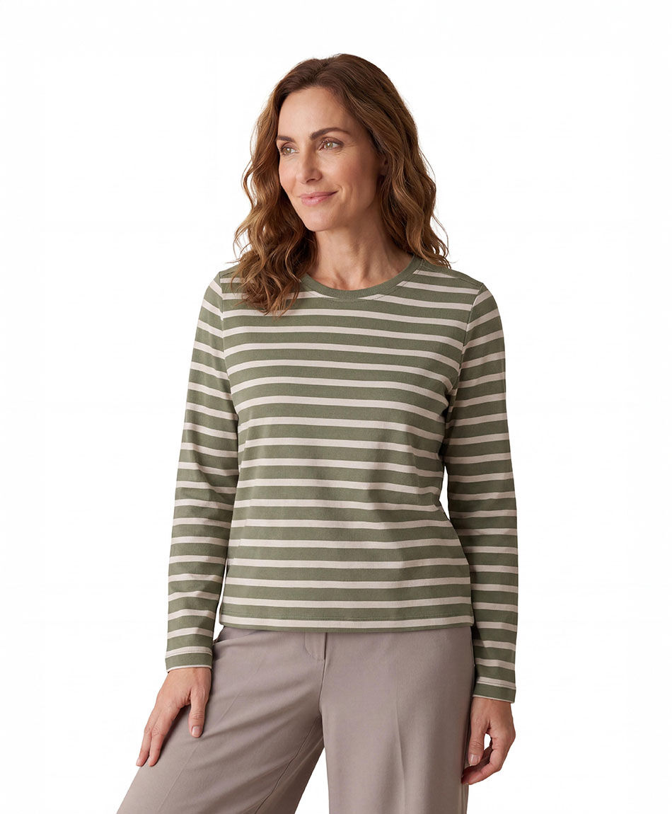 Polera mujer rayas bicolor