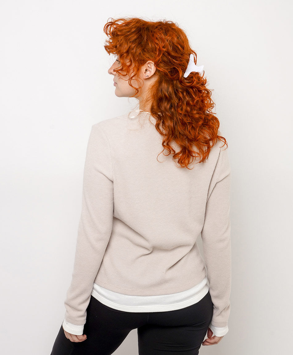 Polera mujer escote redondo profundo