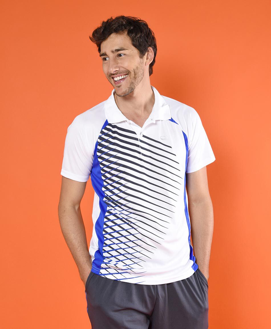 Polera deportiva manga corta cuello piqu&eacute;