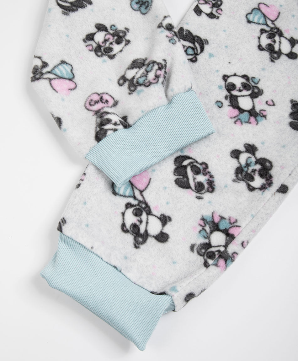 Pijama mujer polar panda letras