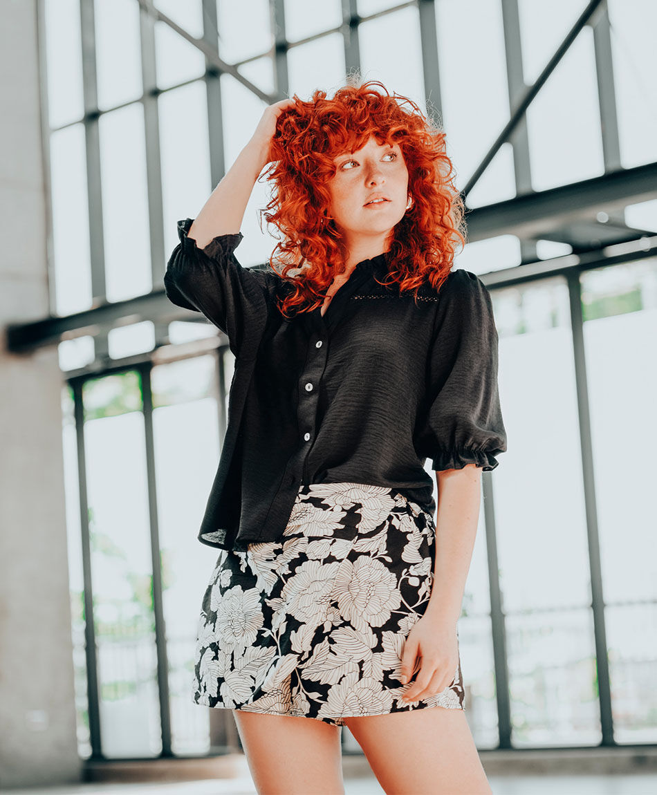 Short mujer falda flores