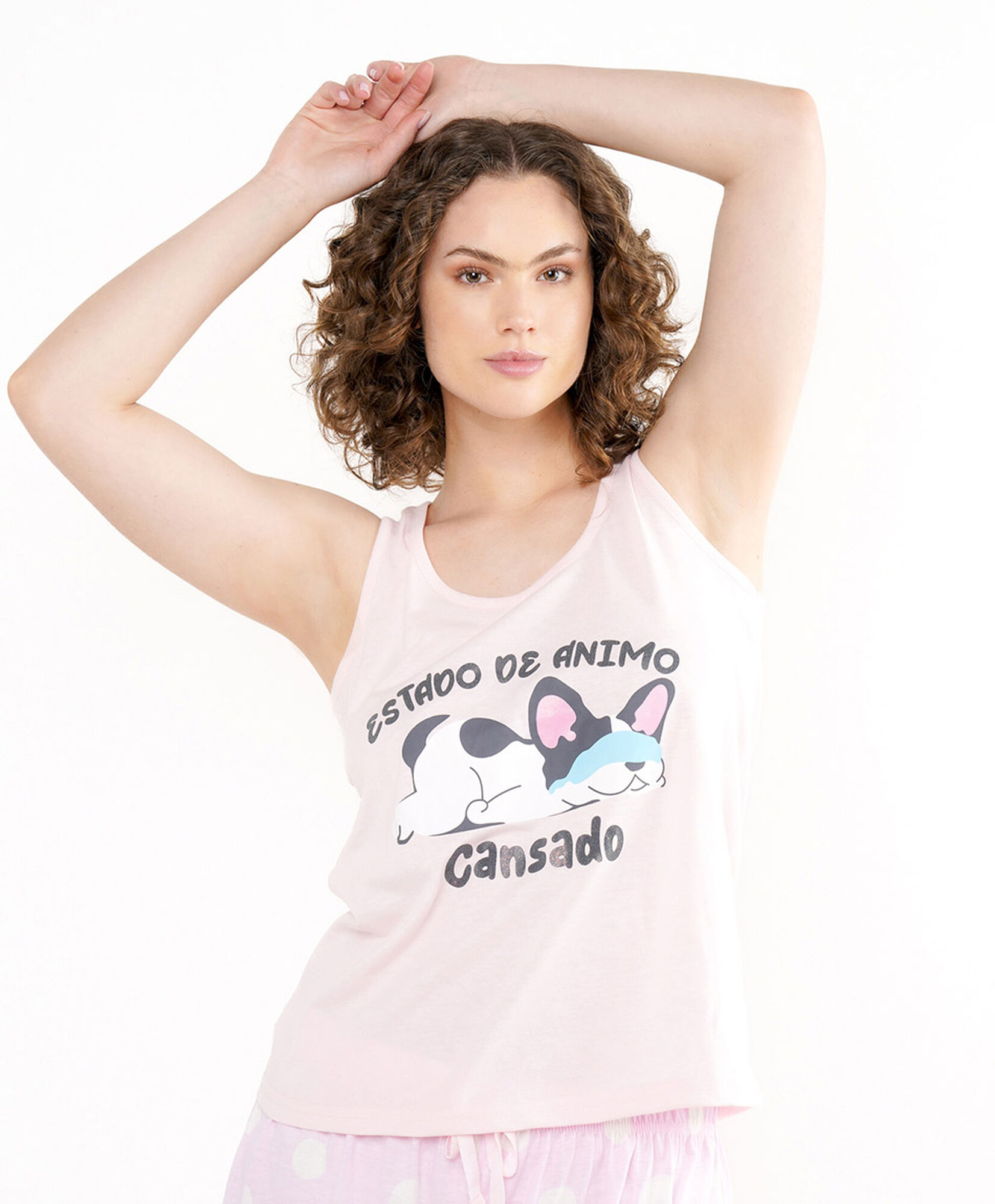 Pijama mujer short perrito cansado Pijama mujer short perrito cansado