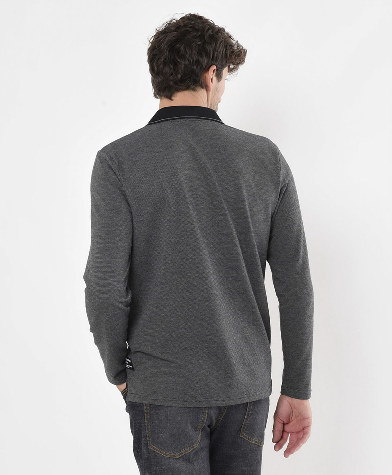 Polera hombre puntitos cuello piqué Polera hombre puntitos cuello piqué