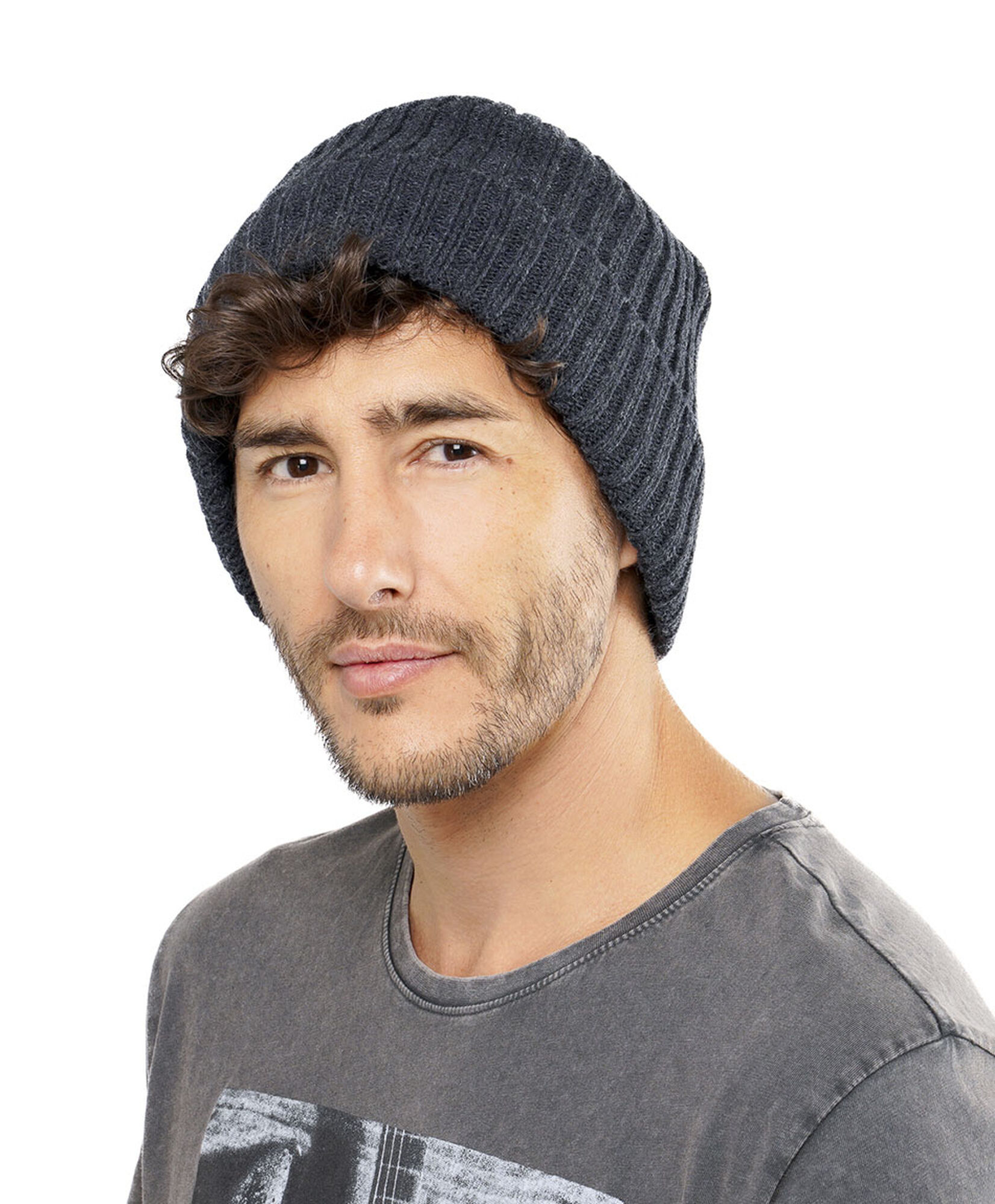 Gorro hombre tejido forrado azul oscuro Gorro hombre tejido forrado azul oscuro