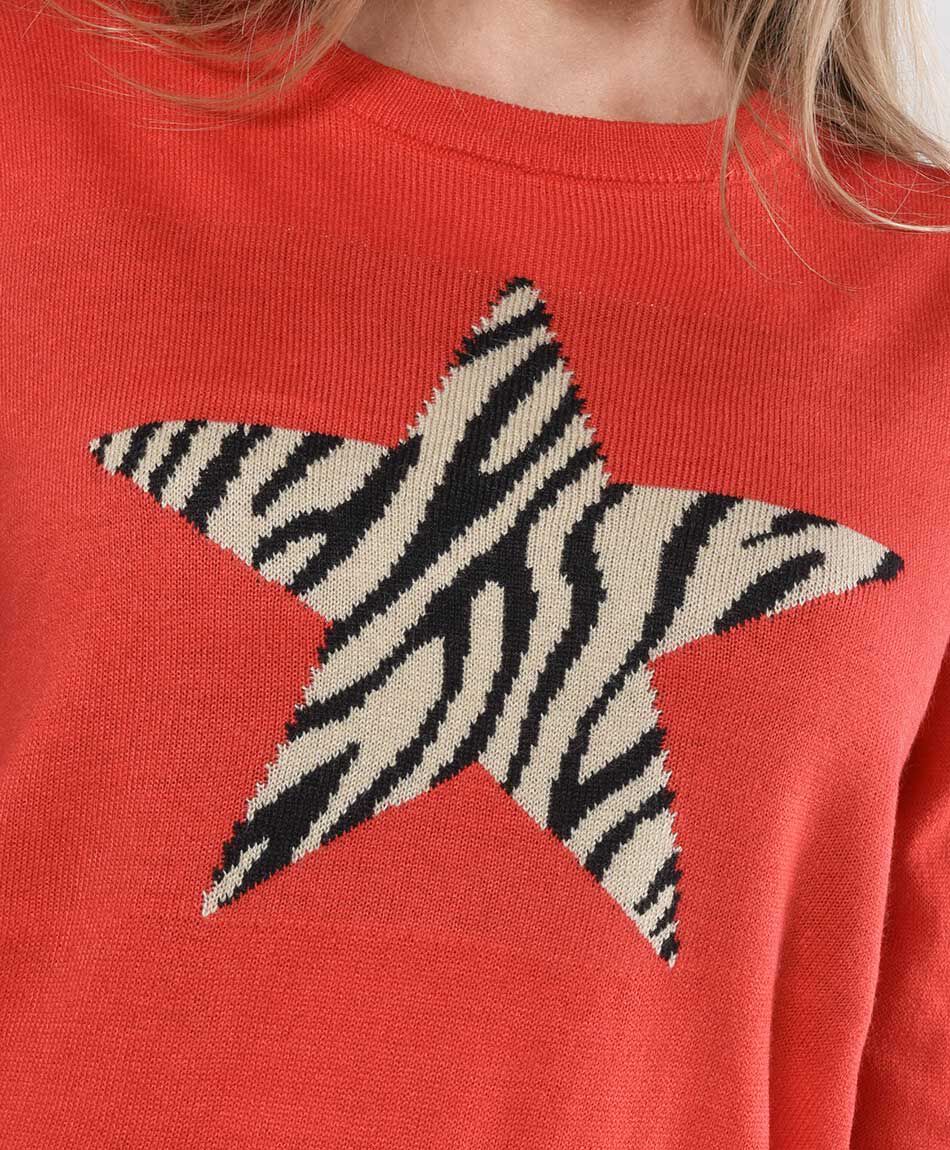 Sweater mujer estrella animal print