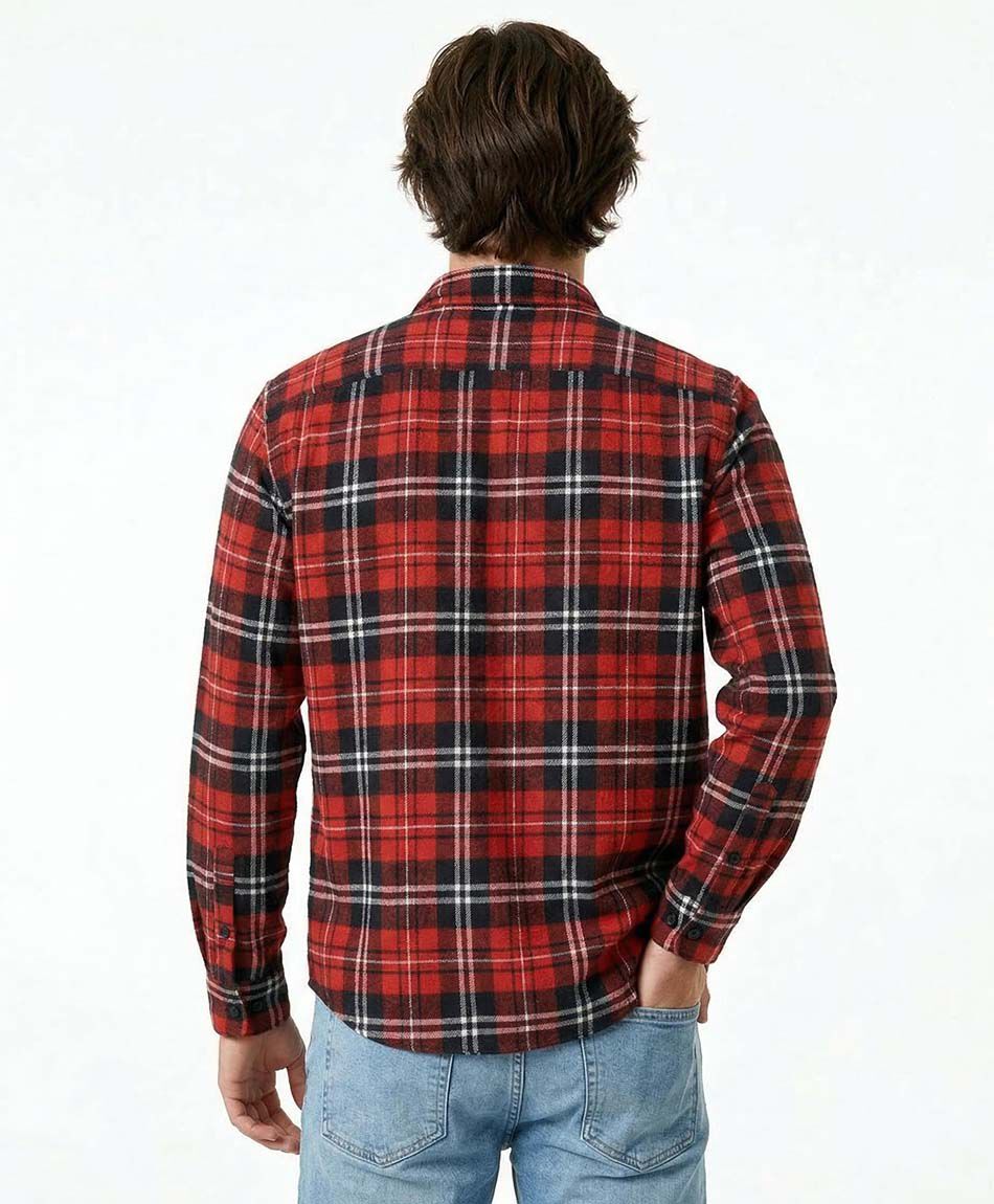 Camisa hombre franela roja