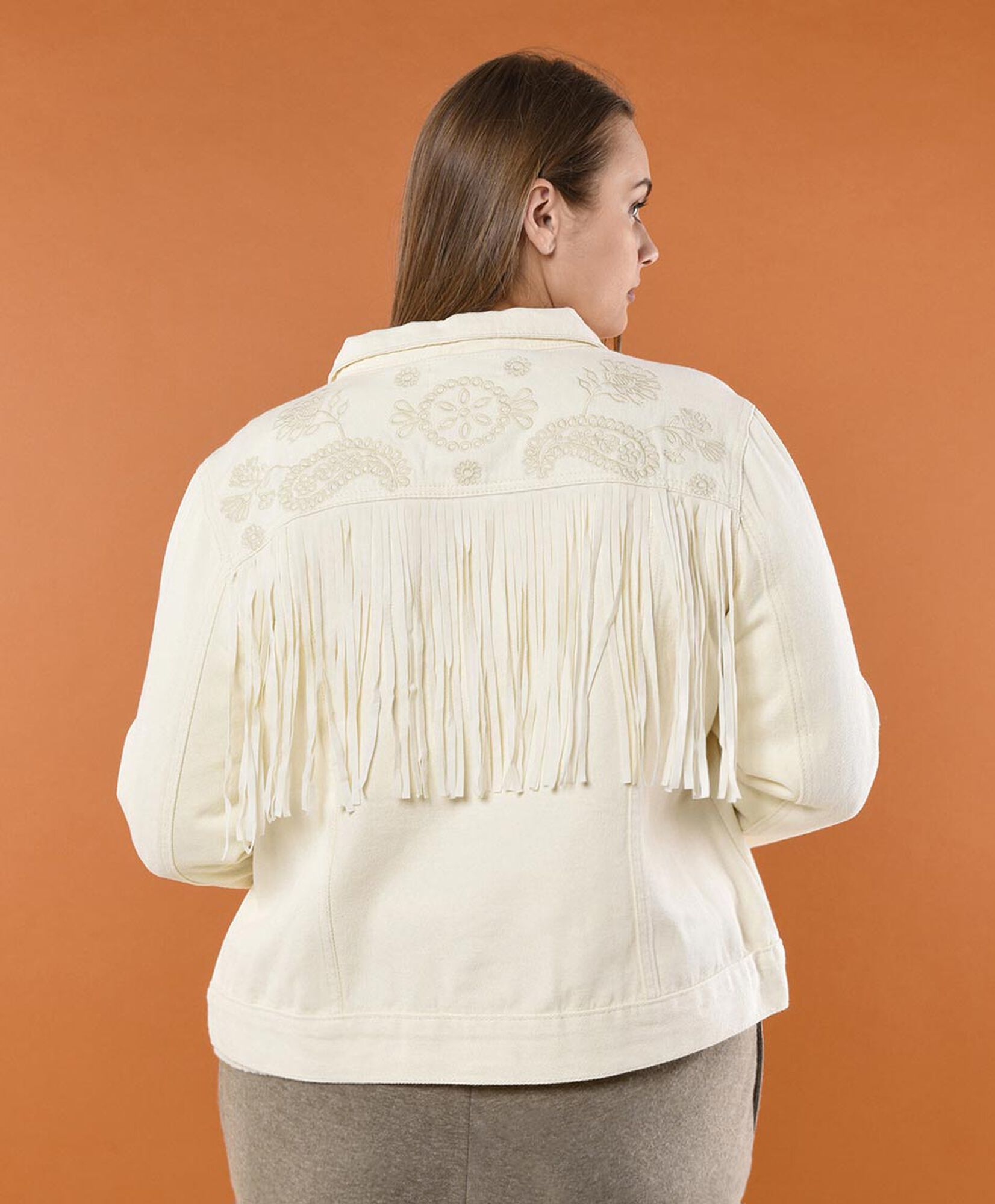 Chaqueta mujer denim bordada Chaqueta mujer denim bordada