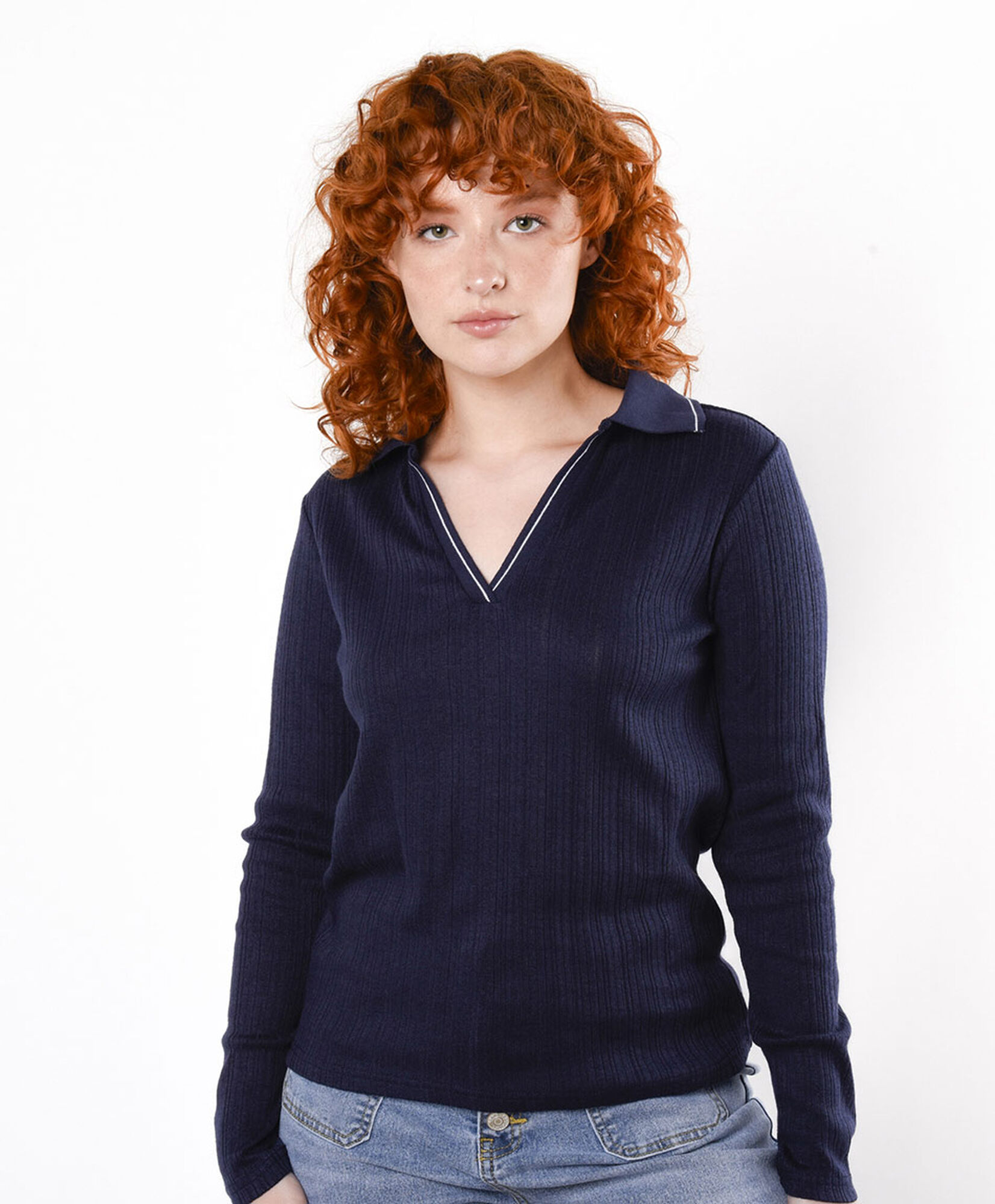 Polera mujer cuello piqué Polera mujer cuello piqué