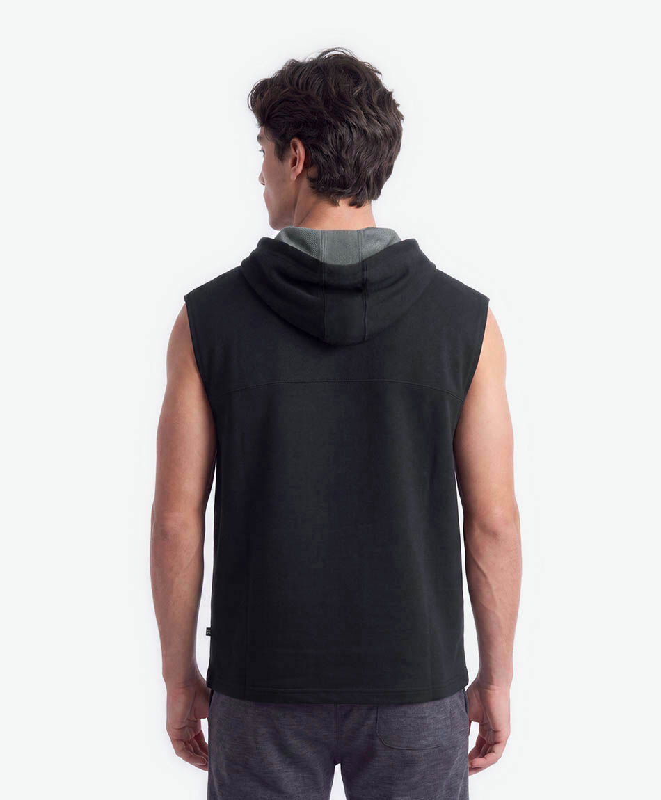 Polera deportiva hombre sin mangas gorro