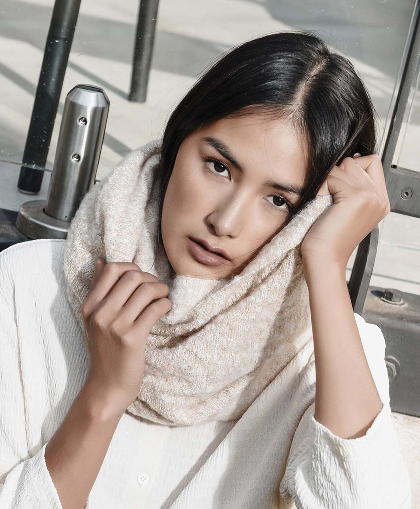 Bufanda mujer tipo cuello beige Bufanda mujer tipo cuello beige