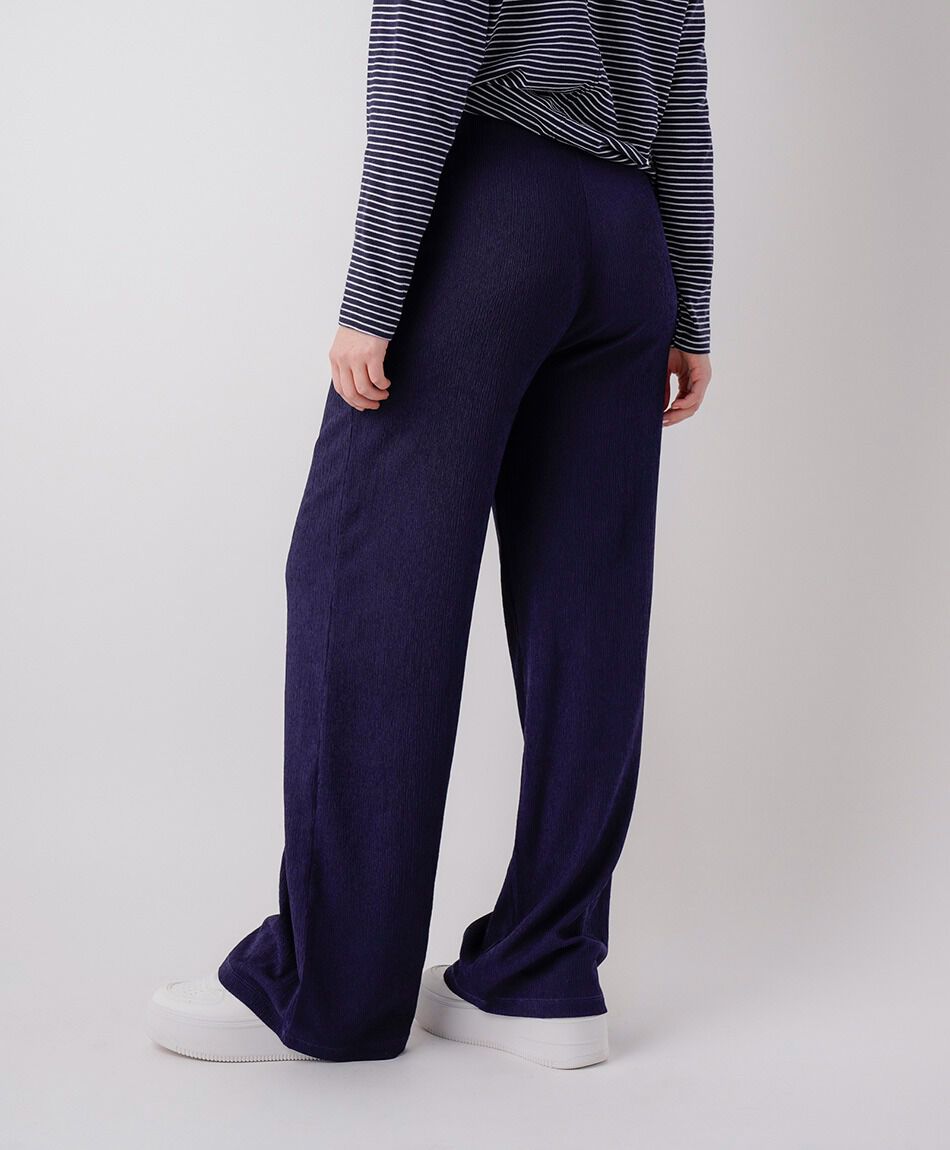 Pantal&oacute;n mujer wrinkled azul