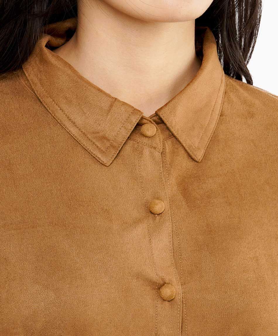 Blusa mujer minimalista camel